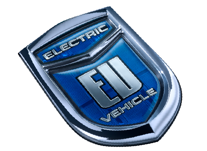 Electric vehicles emblem made with Kromex®
